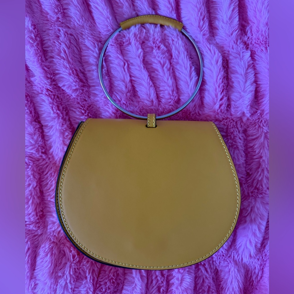 Yellow Saddle Bag with Ring Handle